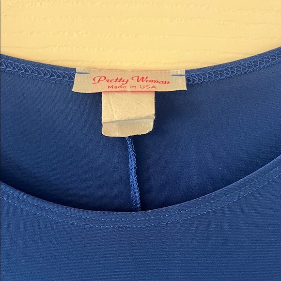 Elegant Royal Blue Flutter Sleeve Dress size L - Picture 2 of 5